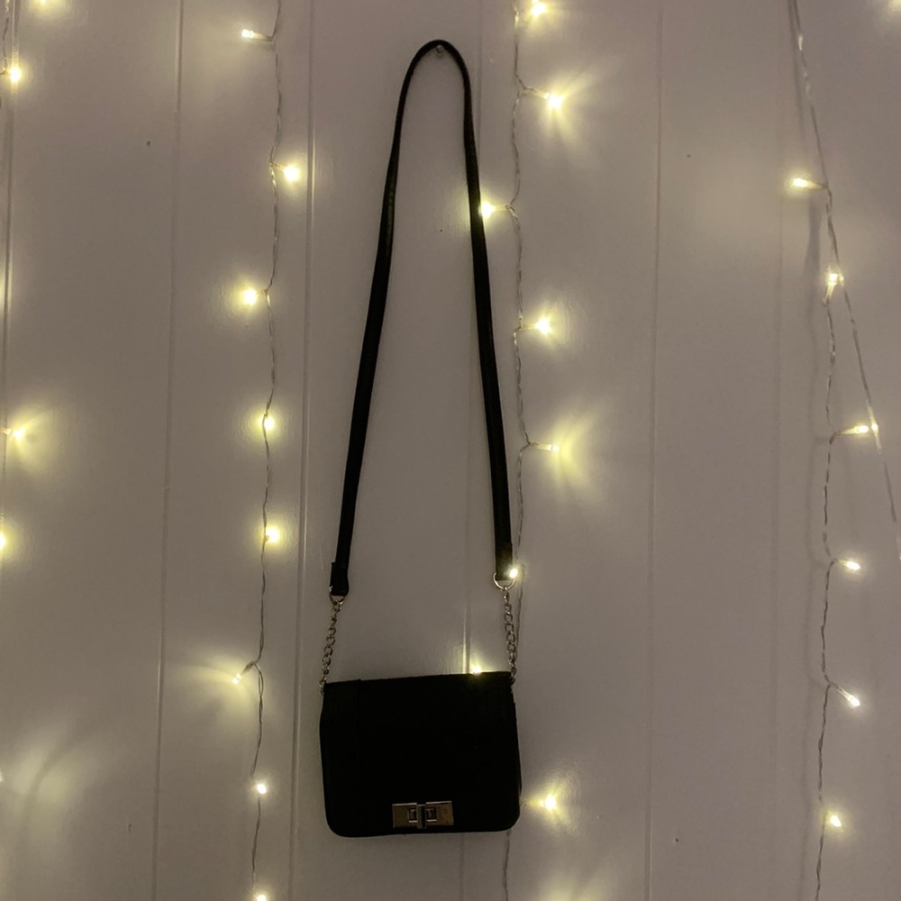 Mini black cross body purse
